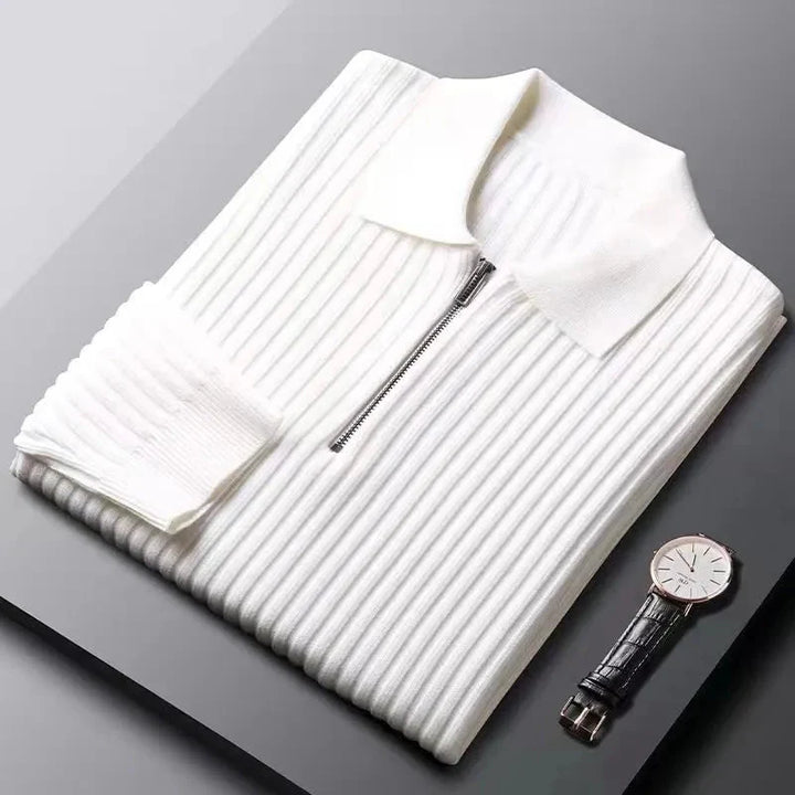 LEONARDO™ | MAGLIONE A COSTE A MEZZA ZIP