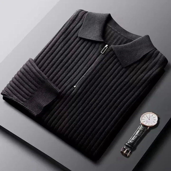 LEONARDO™ | MAGLIONE A COSTE A MEZZA ZIP