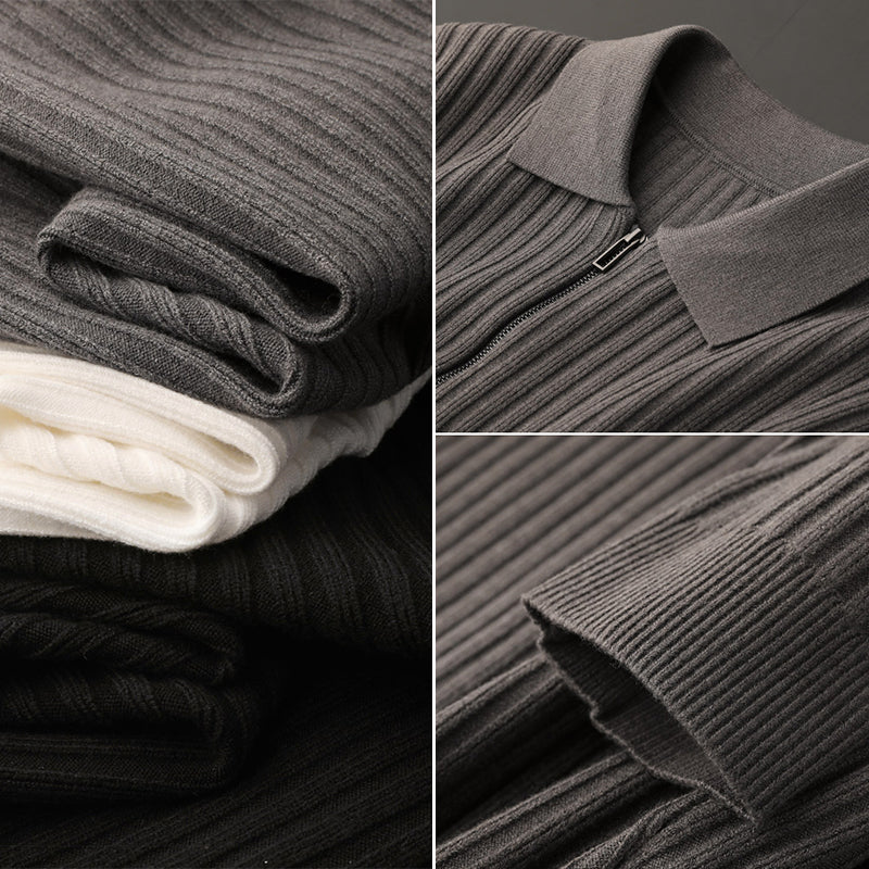 LEONARDO™ | MAGLIONE A COSTE A MEZZA ZIP
