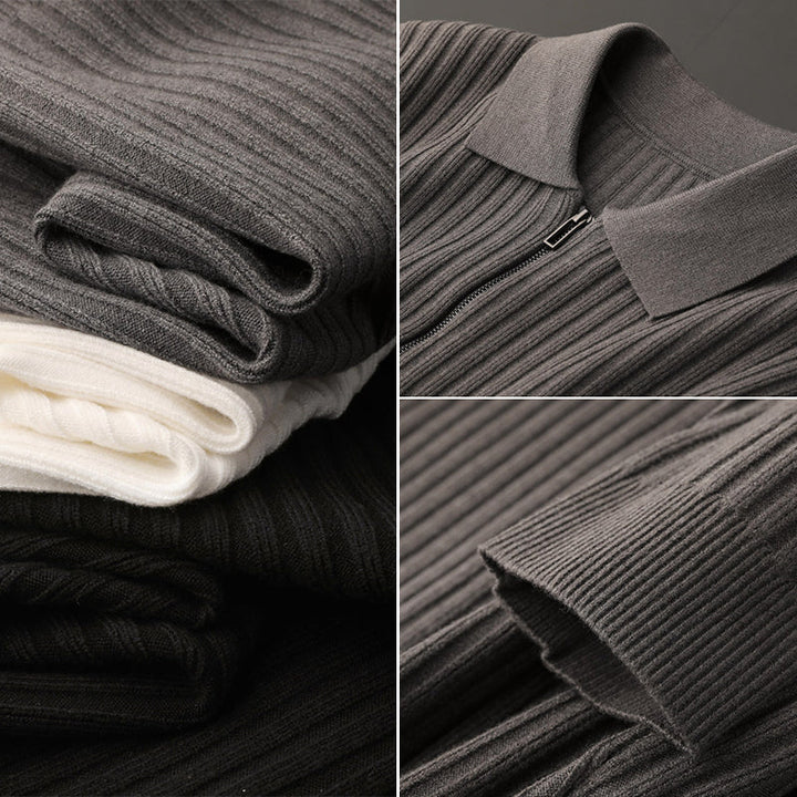 LEONARDO™ | MAGLIONE A COSTE A MEZZA ZIP