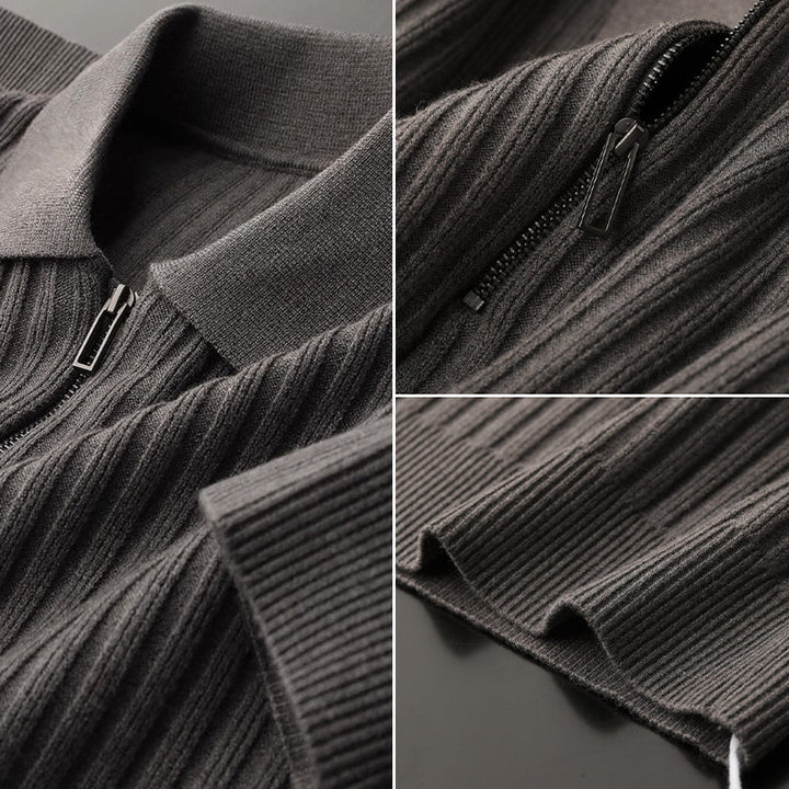 LEONARDO™ | MAGLIONE A COSTE A MEZZA ZIP