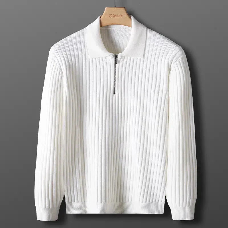 LEONARDO™ | MAGLIONE A COSTE A MEZZA ZIP